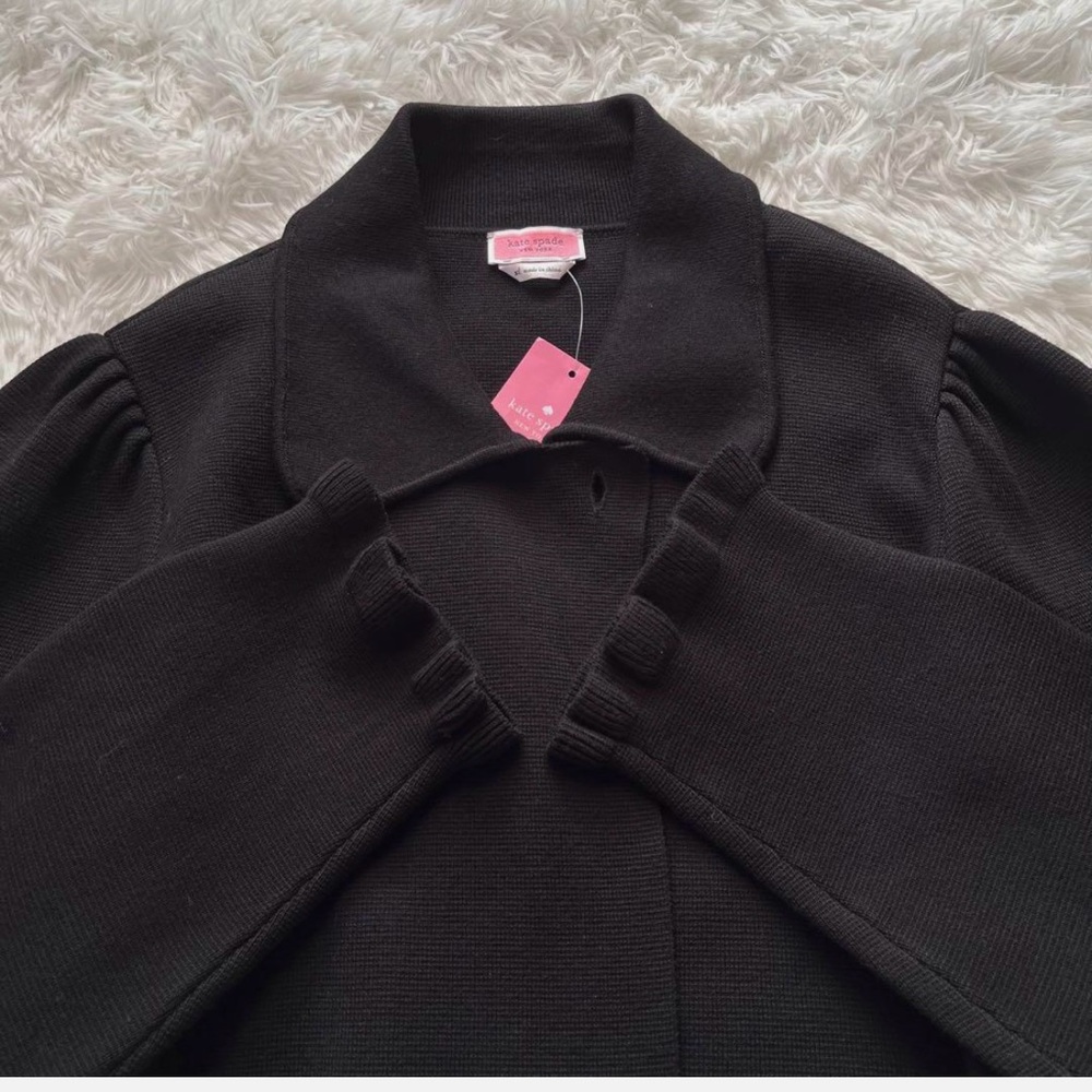 NWT Kate Spade Ruffle Sweater Jacket - Single Button - Picture 6 of 10